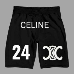 Celine Black Graphic Sleep Logo Shorts