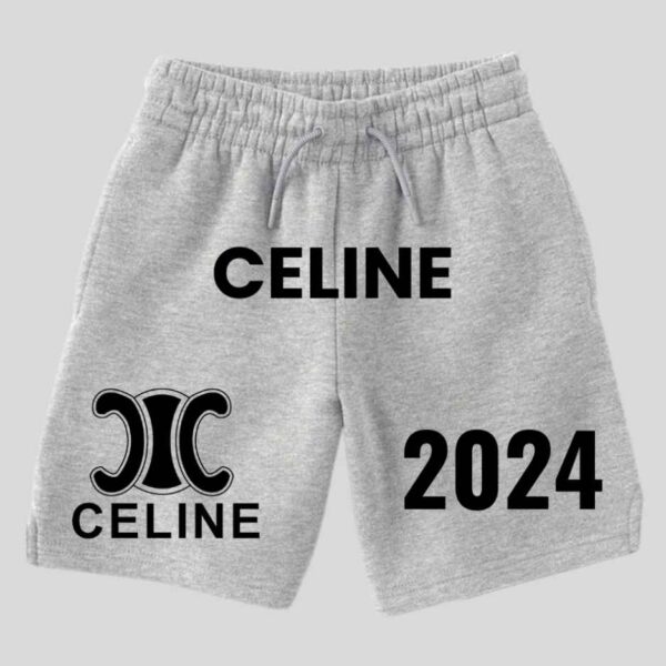 Celine Grey Sweat Logo Outfit Shorts