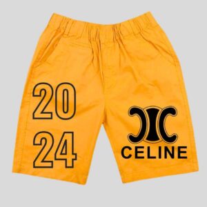 Celine Yellow 2024 Logo Shorts